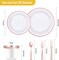 300 Pieces Rose Gold Disposable Plates for 50 Guests, Plastic Plates for Party, Tableware Sets of 50 Dinner Plates, 50 Salad Plates, 50 Spoons, 50 Forks, 50 Knives, 50 Cups(Rose Gold)